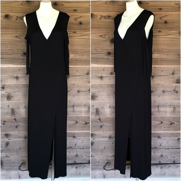 Kate & Mallory Black Cold Shoulder Maxi Dress Size Large - Picture 4 of 16